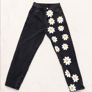 smiley flower jeans